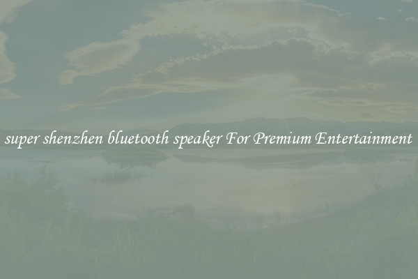 super shenzhen bluetooth speaker For Premium Entertainment 