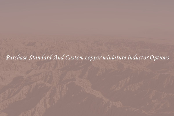 Purchase Standard And Custom copper miniature inductor Options