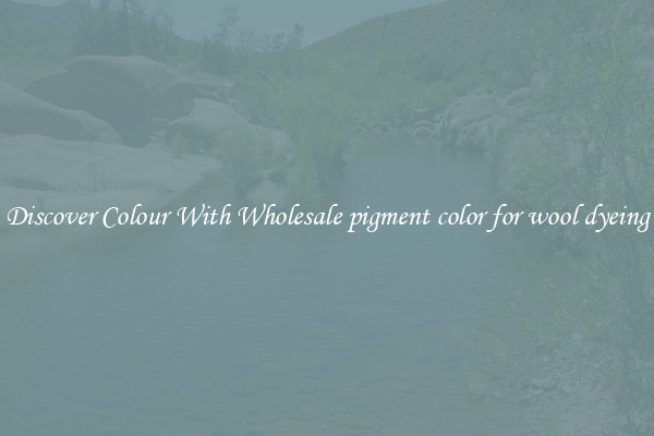 Discover Colour With Wholesale pigment color for wool dyeing