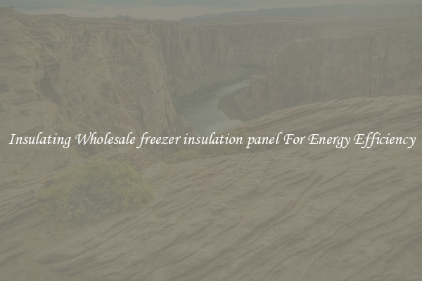 Insulating Wholesale freezer insulation panel For Energy Efficiency